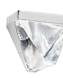 Nástenné svietidlá Fabbian Fabbian Tripla krištáľové nástenné LED hliník