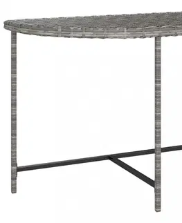 Záhradné stoly Záhradný stôl polyratan 100 cm Dekorhome Sivá