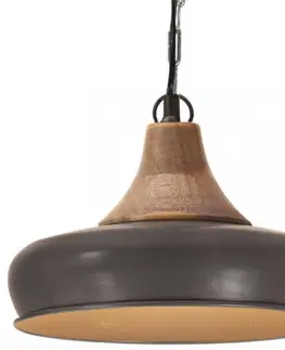 Osvetlenie Závesná lampa sivá / mangovníkové drevo Dekorhome 26 cm