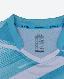 bedminton Detské tričko TTP 560 na stolný tenis modro-biele