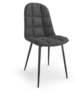 Jedálenské stoličky HALMAR K417 jedálenská stolička sivá (Velvet) / čierna