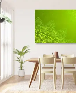 Obrazy Feng Shui Obraz moderné prvky Mandaly v odtieňoch zelenej