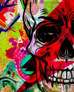 Pop art obrazy Obraz lebka v graffiti  prevedení