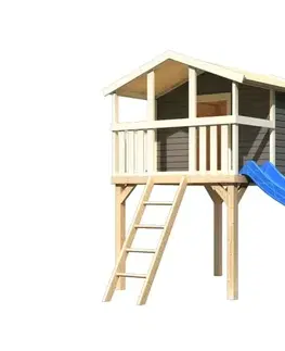 Detské záhradné domčeky Detské ihrisko so šmýkačkou Dekorhome Modrá