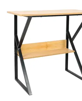 Písacie stoly Písací stôl s policou, buk/čierna, TARCAL 80