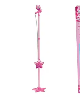 Hudobné hračky SIMBA - MMW Ružový mikrofón so stojanom, aj pre MP3