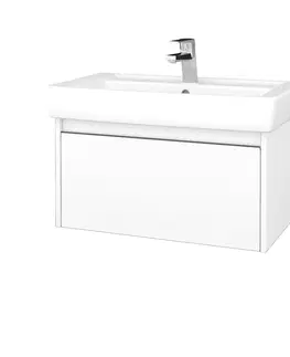 Kúpeľňový nábytok Dreja - Kúpeľňová skrinka BONO SZZ 80 (umývadlo Q) - N01 Biela lesk / Úchytka T34 / N01 Biela lesk 203405K