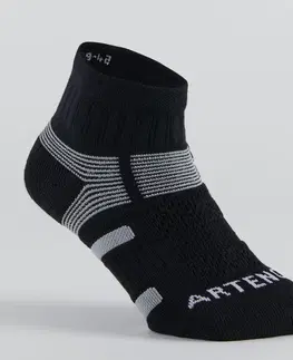 bedminton Športové ponožky RS 560 stredne vysoké 3 páry čierno-sivé