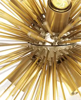 Zavesne lampy Závesná lampa Art Deco zlatá 6-žiarovka - metla