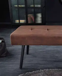 Lavice do jedálne LuxD Dizajnová lavica Bailey 100 cm hnedá