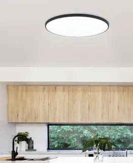 Stropné svietidlá EGLO LED stropné svietidlo Zubieta-A, čierne, Ø60cm