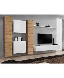 Podkrovný nábytok Obývacia stena Switch VI Wotan/Biely