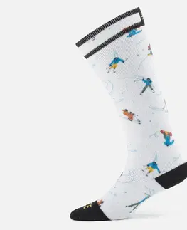 snowboard Detské lyžiarske ponožky 100 s motívom lyžiarov