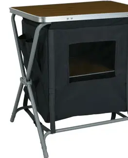 Outdoorové vybavenie ProGarden Skladacia skrinka s odkladacou poličkou, 60 x 45 x 64 cm, čierna