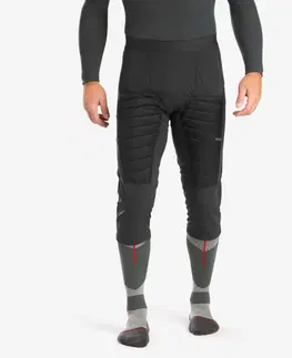 nohavice Pánske lyžiarske spodné nohavice FR900 krátke sivé