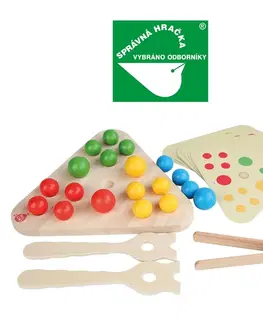 Náučné hračky LUCY & LEO - 283 Magický trojuholník 2v1 - drevená hra s predlohami