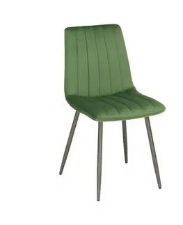 Stoličky do jedálne Stolička LISA Zelený Zamat