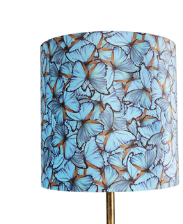Stojace lampy Botanická stojaca lampa zlatá s motýlikovým dizajnovým odtieňom 40 cm - Simplo