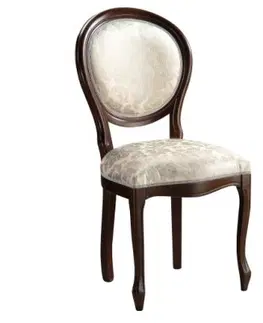 Jedálenské stoličky TARANKO Krzeslo O rustikálna jedálenská stolička wenge / krémový vzor (A4 Versalles 1)