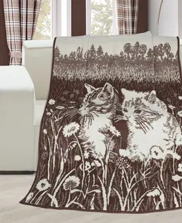 Prikrývky na spanie Bellatex Deka Karmela plus Mačiatka, 150 x 200 cm