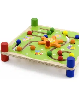 Náučné hračky VIGA -  Drevené bludisko 30x30x7,5cm