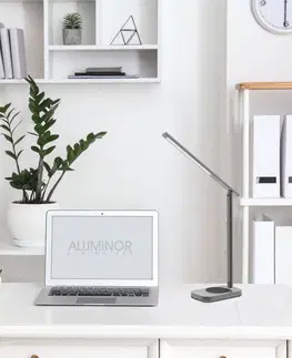 Stolové lampy na písací stôl Aluminor Aluminor Luna stolová LED lampa s USB