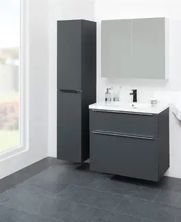 Kúpeľňový nábytok MEREO - Mailo, kúpeľňová skrinka s umývadlom z liateho mramoru 101 cm, biela, chróm madlo CN512M