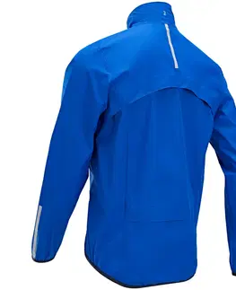 bundy a vesty Pánska cyklistická bunda do dažďa RC100 s dlhým rukávom modrá