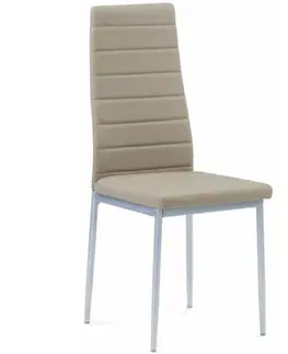 Jedálenské stoličky KONDELA Coleta Nova jedálenská stolička béžová / strieborná