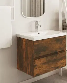 Kúpeľňové skrinky Skrinka pod umývadlo 60 cm Dekorhome Sivá lesk