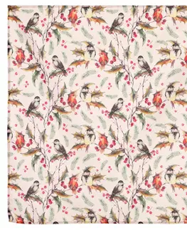 Obrusy Obrus s vianočným motívom - vtáčiky, 80x80 cm, 100% polyester.