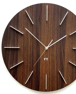 Hodiny Dizajnové nástenné hodiny Future Time FT2010WE Round dark natural brown 40cm
