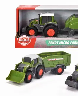 Hračky - dopravné stroje a traktory DICKIE - Traktor Fendt Micro Farmer, 18 cm, 3 druhy, Mix produktov