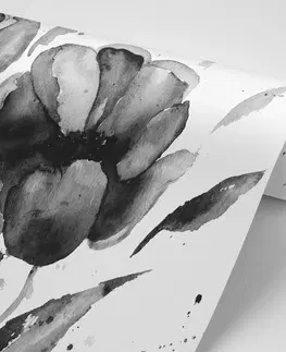 Čiernobiele tapety Tapeta čiernobiele tulipány v zaujímavom prevedení