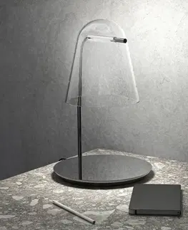 Lampy na nočný stolík Prandina Prandina Sino T3 stolová LED číra/čierna chróm