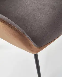 Jedálenské stoličky HALMAR K392 jedálenské kreslo tmavosivá / hnedá / čierna