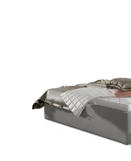 Postele NABBI Rovigo 160 čalúnená manželská posteľ s roštom svetlosivá (Paros 05)