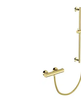 Kúpeľňové batérie HOPA HOPA - Nástenný termostatický sprchový set VEO zlatá BABPVNTIIZL