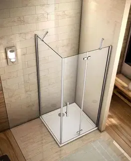 Sprchovacie kúty H K - Štvorcový sprchovací kút MELODY F5 80x80 cm s jednokrídlovými dverami s pevnou stenou SE-MELODYF58080
