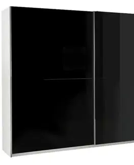 Šatníkové skrine Skriňa Lux 1 čierna/biela 244 cm