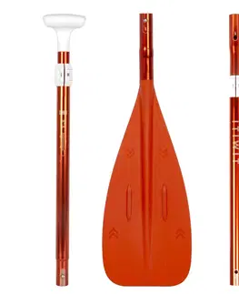 vodné športy Pádlo 100 Compact na paddleboard 5 častí 160-220 cm oranžové