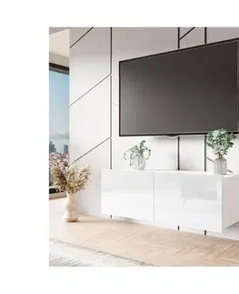 TV stolíky a steny MIRJAN 24 TV stolík CALABRINI 37x100 cm biela 