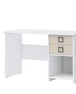 Moderné kancelárske stoly Psací Stůl Kiki KS6-BE/KI-01 white/sand