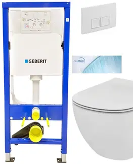 Kúpeľňa GEBERIT DuofixBasic s bielym tlačidlom DELTA50 + WC Ideal Standard Tesi so sedadlom SoftClose, AquaBlade 458.103.00.1 50BI TE1
