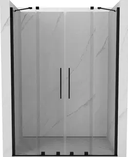 Sprchovacie kúty MEXEN/S - Velar Duo posuvné sprchové dvere 160, transparent, czarne 871-160-000-02-70