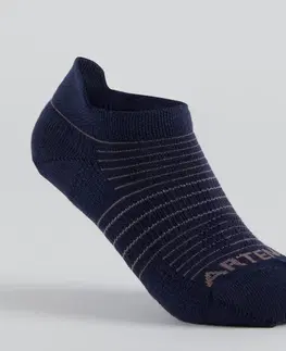 bedminton Detské nízke ponožky na tenis RS 160 3 páry tmavomodré