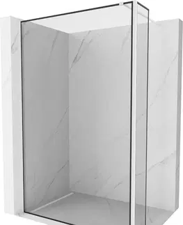 Sprchové dvere MEXEN/S - Kioto Sprchová zástena WALK-IN 150 x 40 cm, čierny vzor, biela 800-150-212-20-70-040