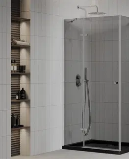 Vane MEXEN/S - Roma sprchovací kút 90x100, grafit, chróm + čierna vanička so sifónom 854-090-100-01-40-4070