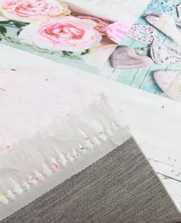 Koberce a koberčeky KONDELA Sonil Typ 2 koberec 120x180 cm kombinácia farieb / vzor ruže