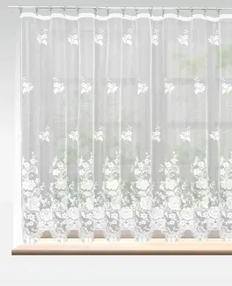 Záclony Záclona žakárová alebo balkónový komplet, Florella metráž, biela 130 cm